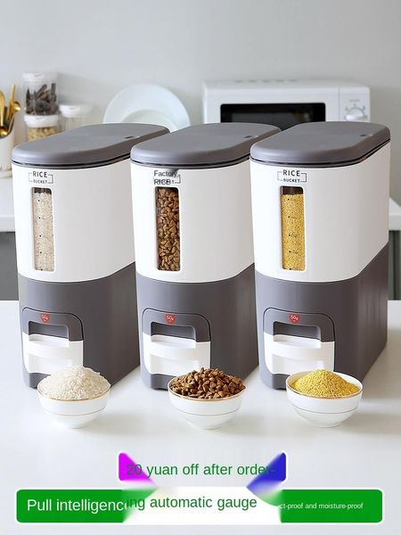 

large rice bucket flour storage tank box measuring case insect-proof moisture-proof sealed cylinder small size bottles & jars