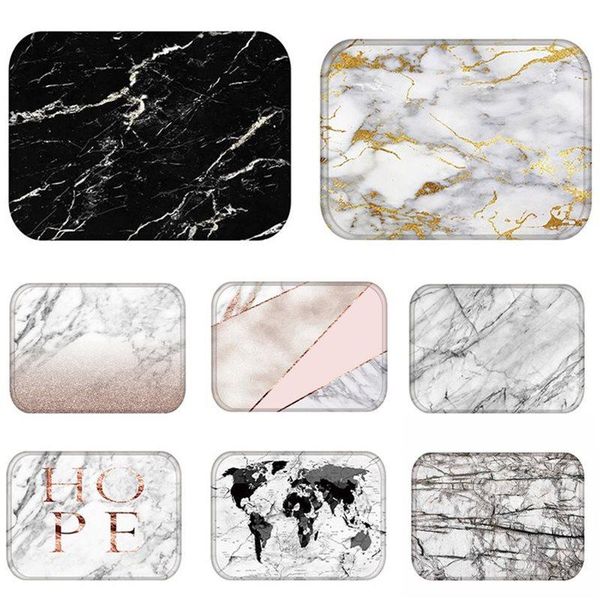 

cushion/decorative pillow welcome mats for front door nordic style marble map velvet rubber bottom floor room dustproof kitchen mat