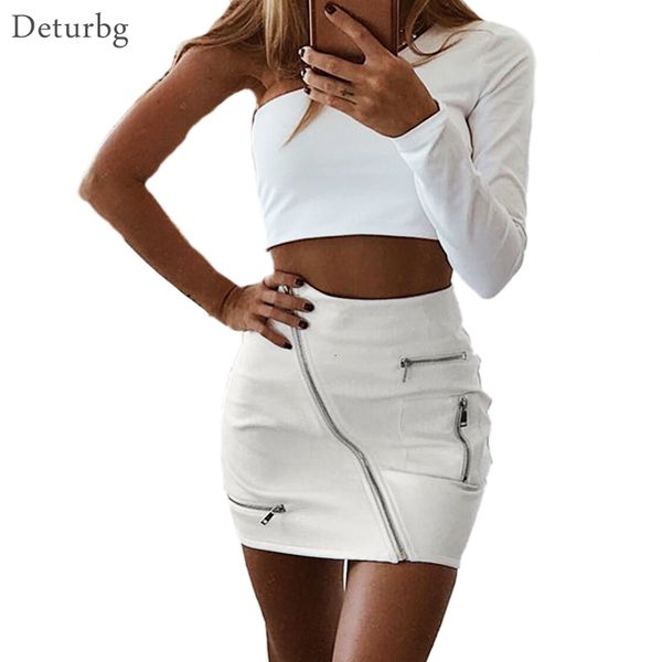 

casual dresses womens zipper bodycon mini skirt female fashion high waist sheath faux leather bandage pu short s saias sk257, Black;gray