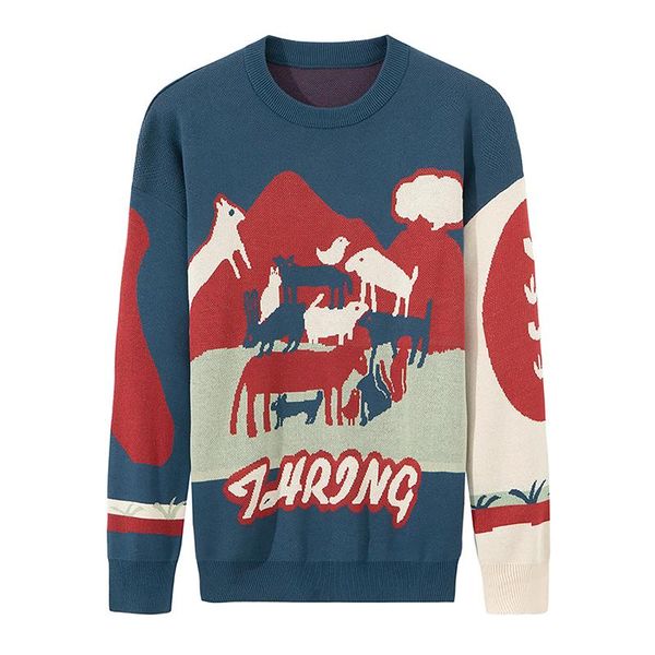 

men's sweaters varsanol o neck sweater knitted pullovers winter warm korean anime clothes harajuku vintage oversized pull homme, White;black