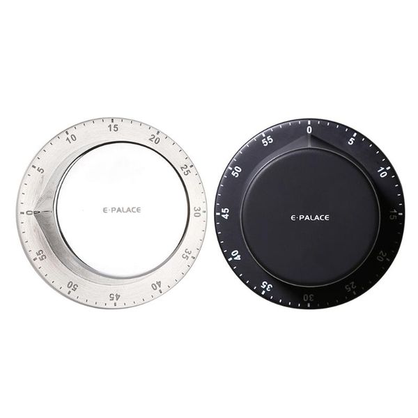 

timers stainless steel mechanical kitchen timer magnet round shape 60 minutes novelty countdown cooking clock alarm time reminder