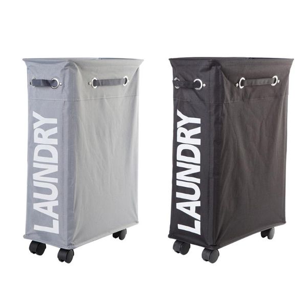 

wheeled collapsible laundry basket clothes hamper sorter trash can storage box foldable dirty children's toy bas & organization