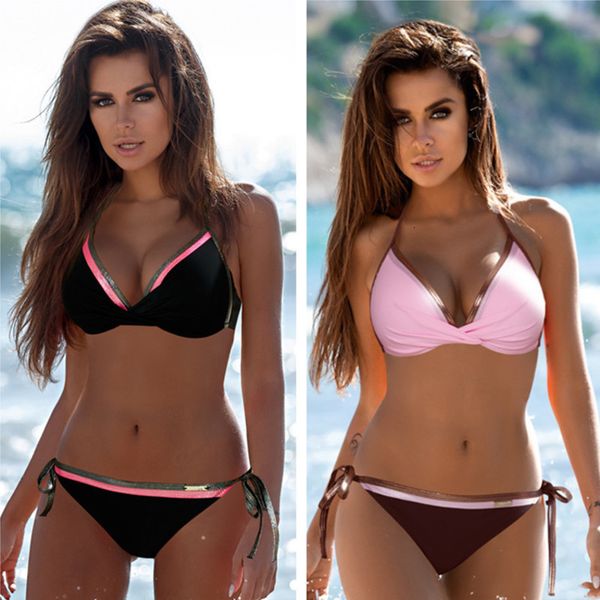 

bikini fashion 2021 large s2xl split swimsuit, White;black