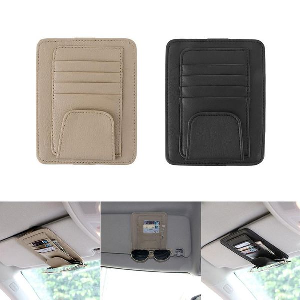 

car organizer universal auto visor holder pu leather case for card glasses accessories sun organizador car-styling