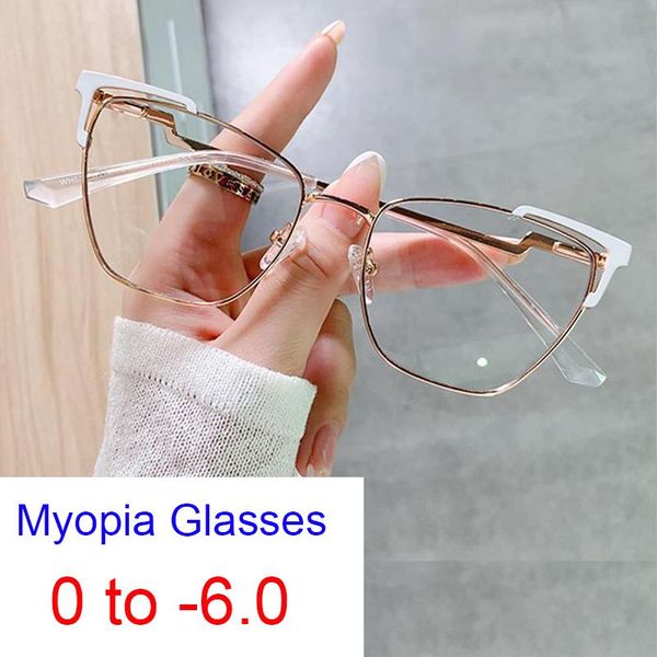 

sunglasses 2021 trends office optical myopia glasses women fashion cat eye blue light blocking white eyeglasses minus, White;black