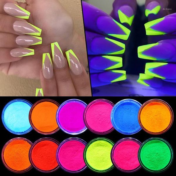 

boxes/set lasting glow in the dark uv reactive fluorenscence nail powder pigment dust luminous glitters decorations glitter1, Silver;gold