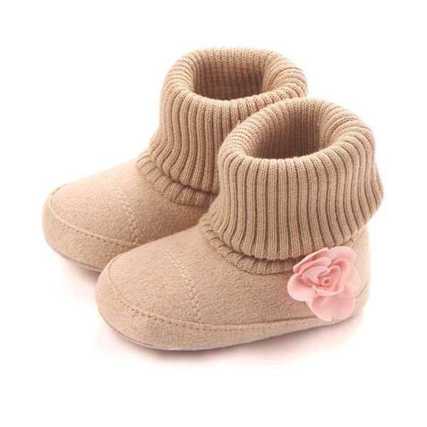 

first walkers autumn winter baby girls flower shoes crib infant toddler boots solid color kids born super keep warm prewalker