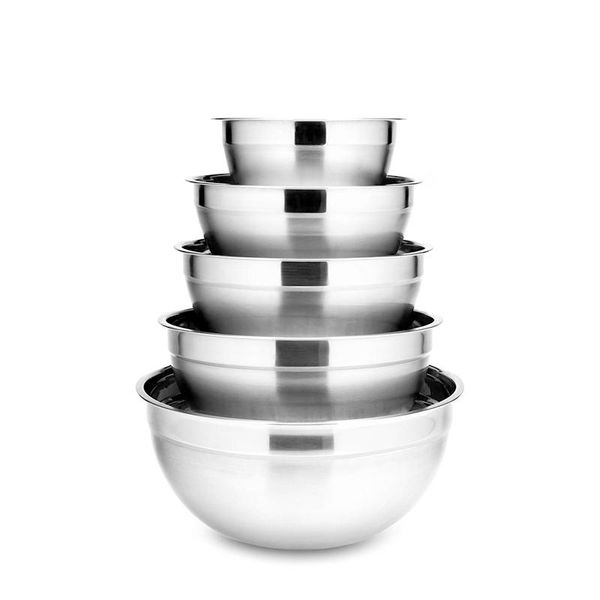 

bowls 6pcs stainless steel set nesting mixing bowl kitchen cooking salad 1.5-5l capacity vegetable storage container