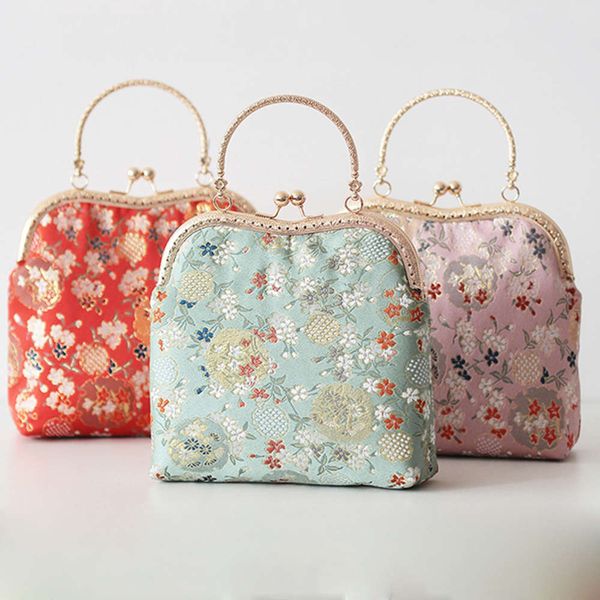 

designer storage bagvintage elegant design women diy shoulder bag with handle floral purse material or finished pack