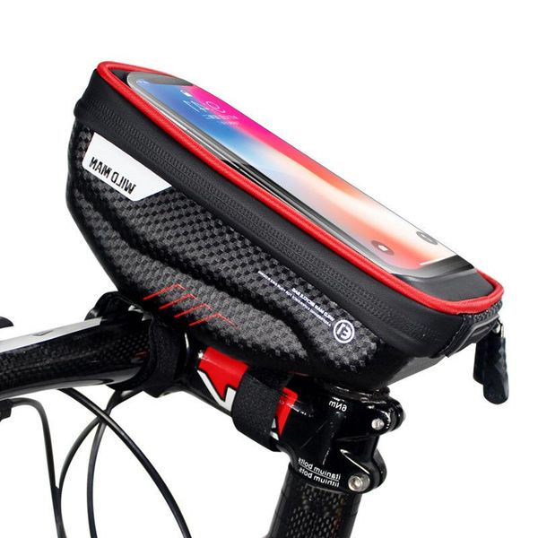 

cell phone mounts & holders rainproof bicycle bag frame front tube cycling reflective 6.5in case touchscreen mtb bike accessories
