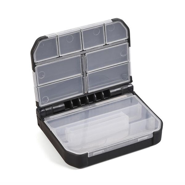 

fishing accessories tackle boxes double sided storage case gray plastic sub-box for lure hook bait semi-automatic