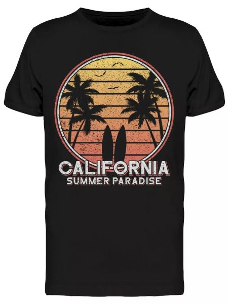 

summer paradise surf tee men's -image by shutterstock, White;black