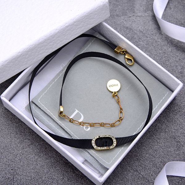 

special offer 70% off family new neck chain women's short clavicle fashion lace black letter collar women, Golden;silver