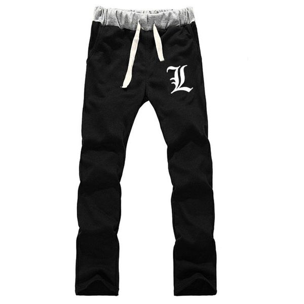 

women's pants & capris anime death note l lawliet straight fleece sweatpants cotton casual sweat hip hop loose tracksuit spring autumn, Black;white