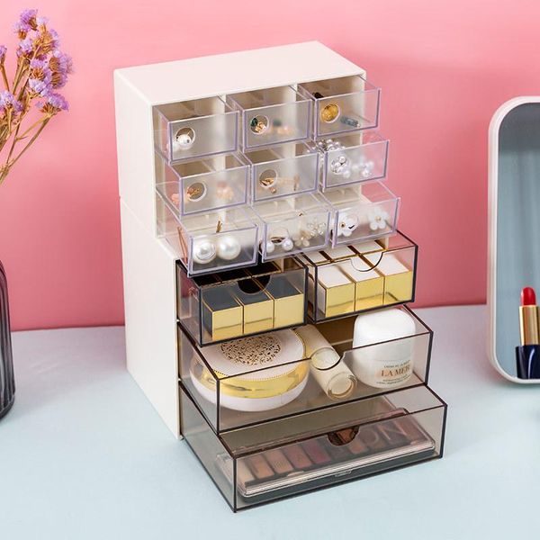 

storage drawers 4/9 grids deskdrawer box jewelry makeup stationery boxes plastic earrings necklace container organizer