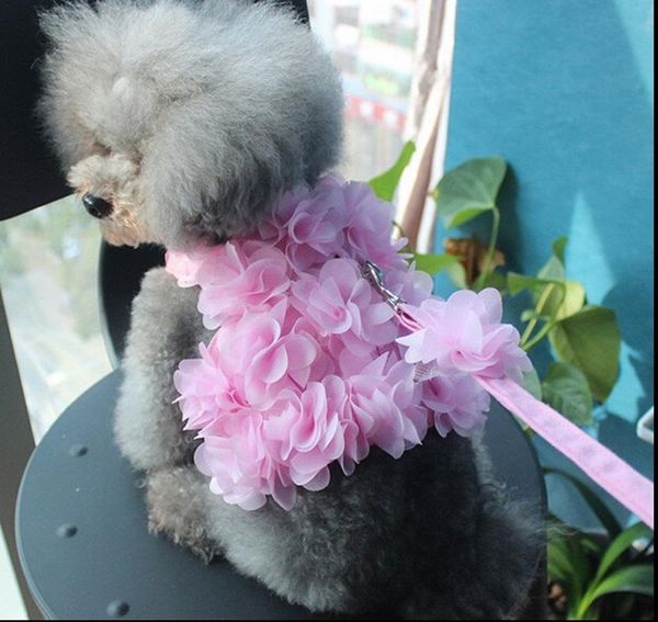 

dog collars & leashes three dimensional flower pet traction rope for ventilation
