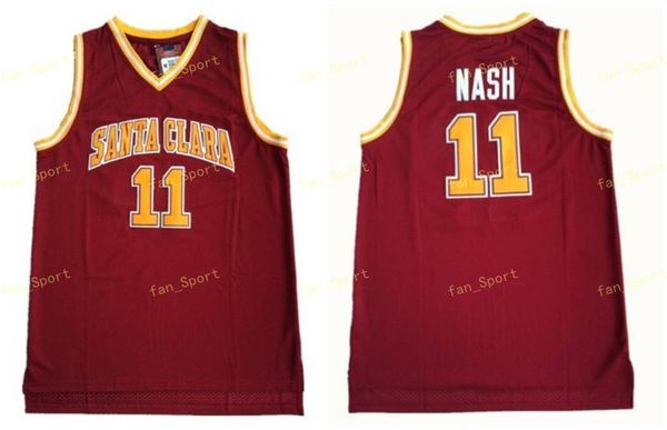 Santa Clara Broncos 13 Steve Nash College Maglie Uomo Colore Rosso Team Nash Maglie Basket Sport