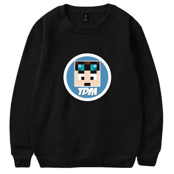 

men's hoodies & sweatshirts 2021 dantdm 2d print o-neck sweatshirt harajuku round collar men/women, Black