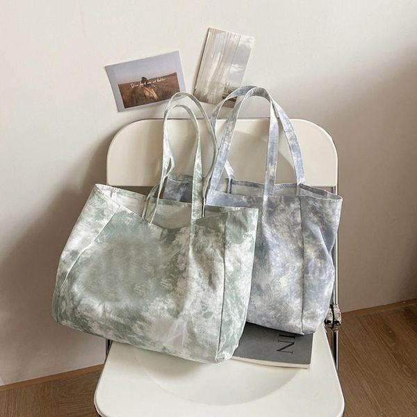

evening bags retro reusable women's purse and handbags tie dye printing canvas shoulder casual ladies daily shopper large capacity tote