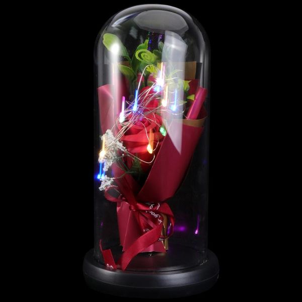 

decorative flowers & wreaths 1pc christmas led lights glass shade preserved rose flower bouquet adornment
