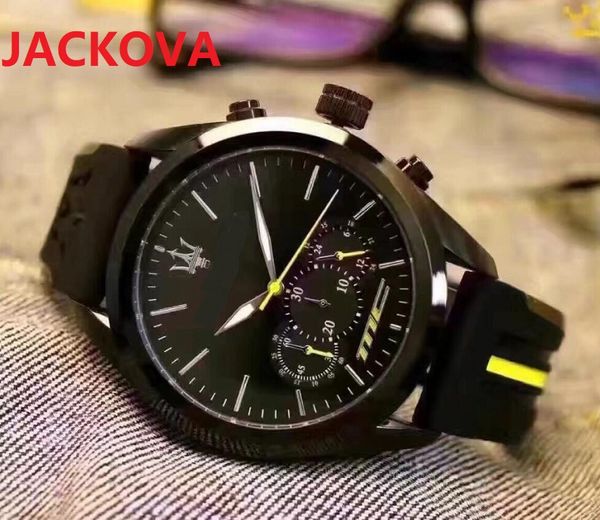 Relogio Masculino 42mm Askeri Spor Tarzı Büyük Erkekler Saatler Moda Motor Yarışı Tasarımcı Siyah Kadran Benzersiz Silikon Saat Izle