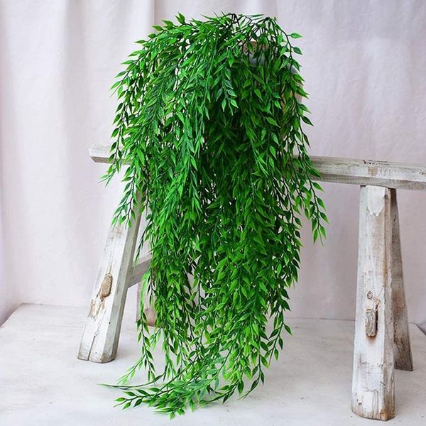

artificial hanging plants garland fake willow leaves ivy vine for wall garden wedding pot basket decoration decorative flowers & wreaths
