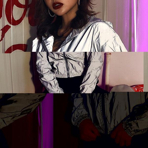 

women's jackets the 2021 is a sleek, reflective hoodie and slim-fitting baseball jacket, Black;brown