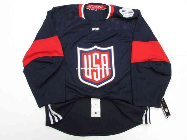 

new jerseys team usa blue pro 2016 world cup of hockey jersey stitch add any number name mens xs-6xl vintage long sleeves, Black