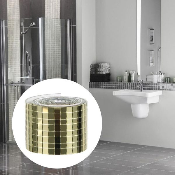 

roll self-adhesive mosaic tiles square glass mirrors wall decals stickers