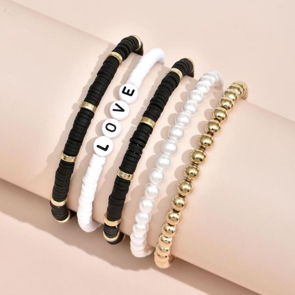 

charm bracelets bohemian bracelet soft pottery beads bangle women's jewelry drop yp8113, Golden;silver