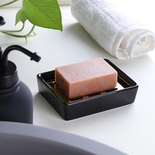 

soap dishes portable tray holder rectangle bathroom stainless steel ceramic double layer drainer home storage