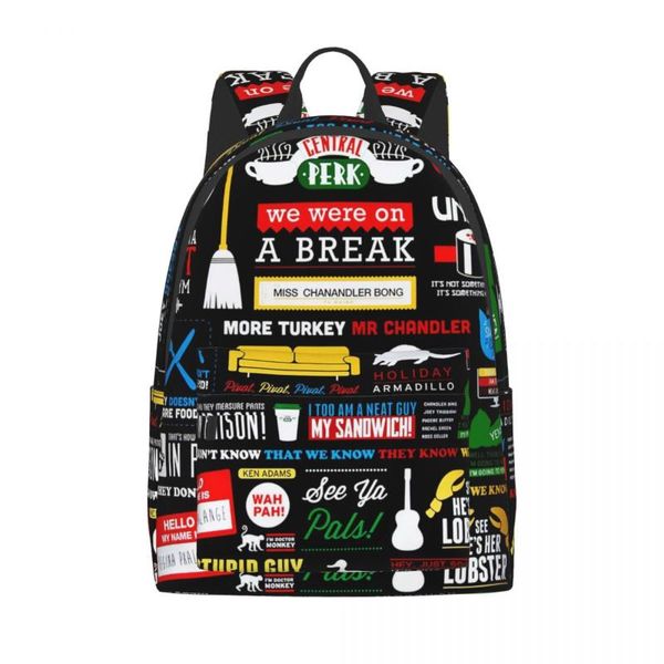 

backpack friends tv show girl boy computer man woman