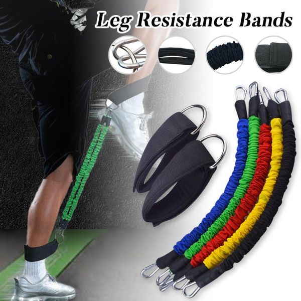 

resistance bands workout latex elastic cord with padded ankle straps 2 stackable 35lbs cables for legs