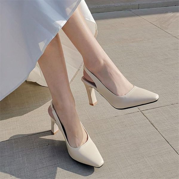 

dress shoes pxelena celebrity elegant square toe high heels slip on slingbacks office lady party dating woman pumps plus size 34-45, Black