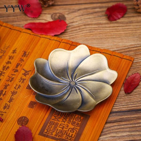 

fragrance lamps classical flowers pattern incense burner stick holder metal base aroma smoke exquisite censer home decoration