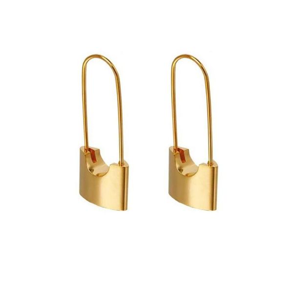 

hoop & huggie stainless steel gold minimalist geometry pin earrings jewelry gift for women, Golden;silver