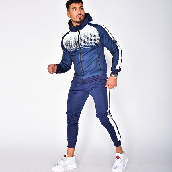 

men's tracksuits fashion men hoodies pants 2pcs/sets sweatshirt sweatpants male gyms fitness trousers joggers sportswear, Gray