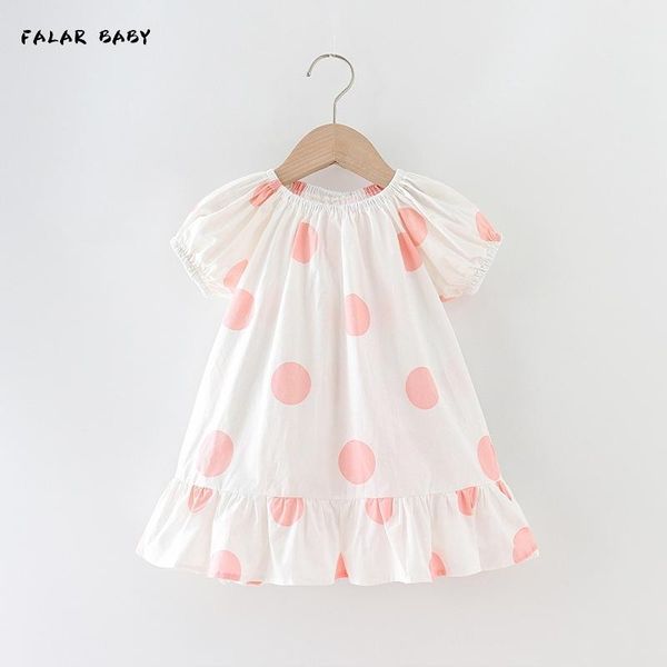 

baby girls sweet summer short sleeve dot kids dresses o-neck cute children clothing for princess birthday party girl's, Red;yellow