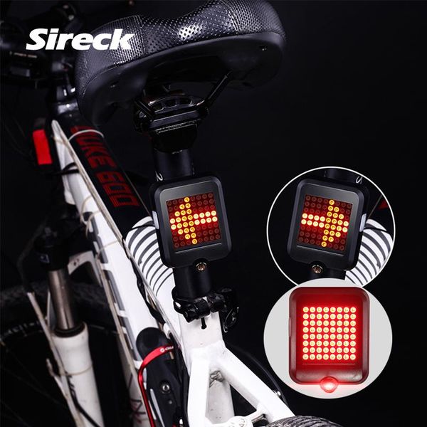 

sireck waterproof bike tail light rear lamp usb rechargeable intelligent cycling bicycle safety warning led lights