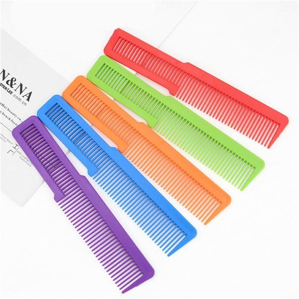 

hair brushes 1pc colorful salon hairdressing comb carbon fiber anti-static wide tooth haircut trimmer styling tool, Silver