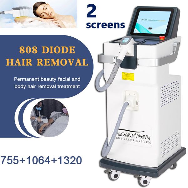 

3500w 808nm diode laser painless permanent hair removal machine triple wave 1064nm 755nm 3 wavelength epilator, Black