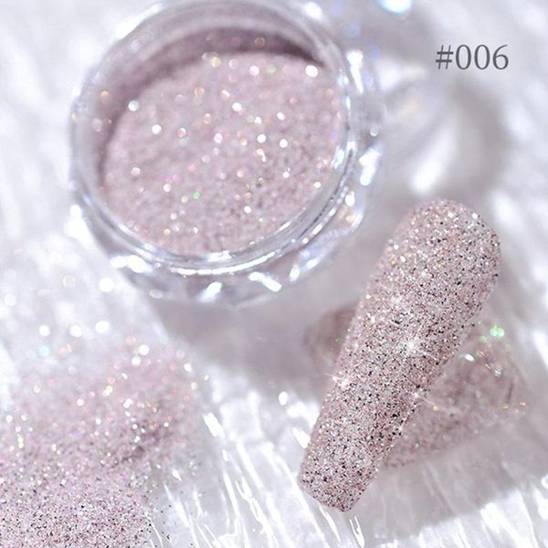 

nail glitter 8 colors crystal diamond powder rainbow color shiny pigment holographic micro drill glass for nails art decoration, Silver;gold