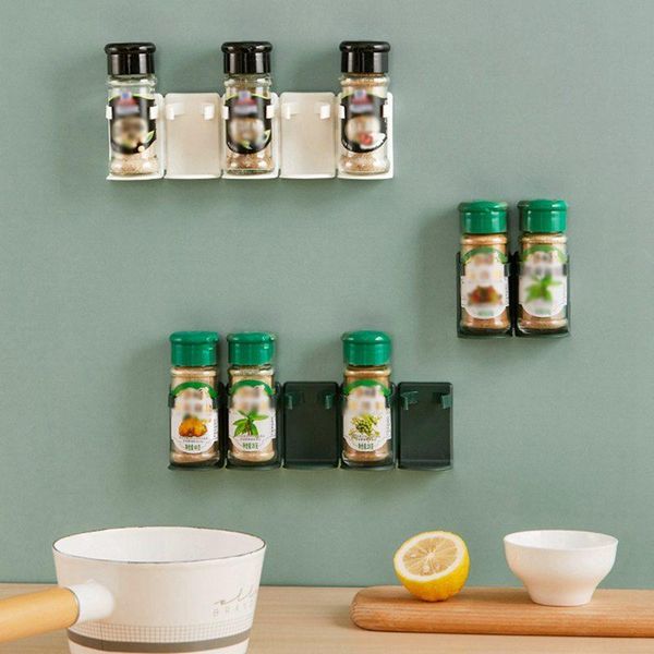 

wall mount seasoning bottle holder spice rack jars cabinet organizer storage kitchen & organization