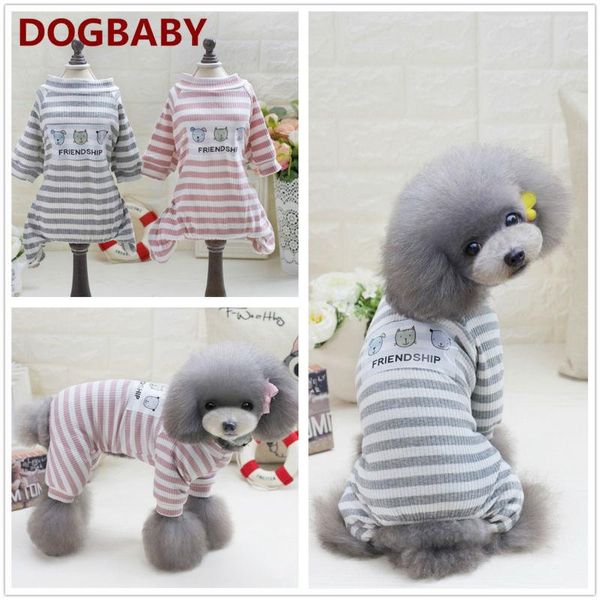 

est spring pet tracksuit clothes rompers soft cotton striped four legs puppy dogs jumpsuits clothing apparel dog
