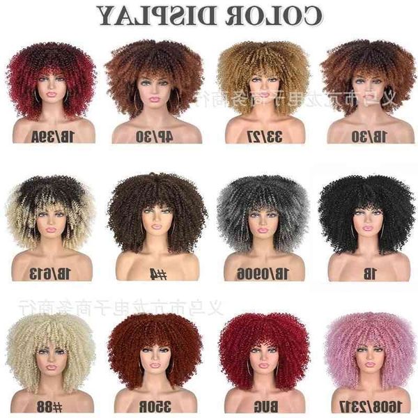 

female wig fluffy short small explosive head long curl wig headgear, Black