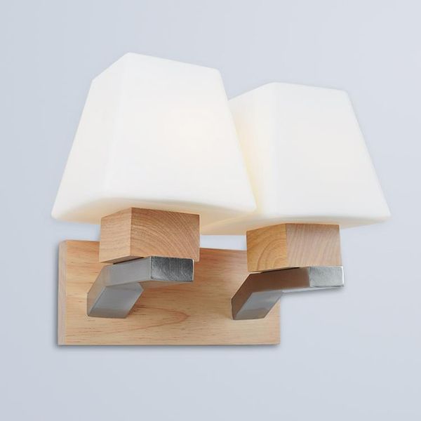 

el wall lamp solid wood square wooden bedroom bedside simple corridor cl lamps