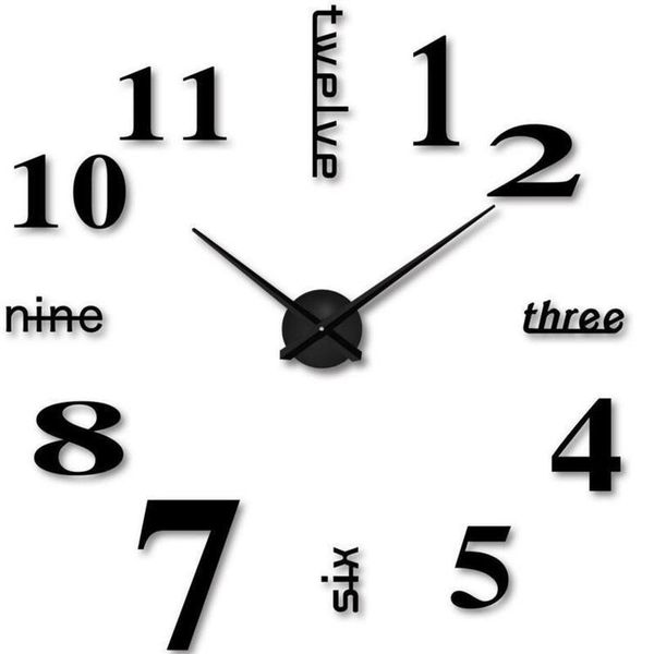 

wall clocks modern diy clock function acrylic minimalist 3d decorative mirror sticker home office decoration
