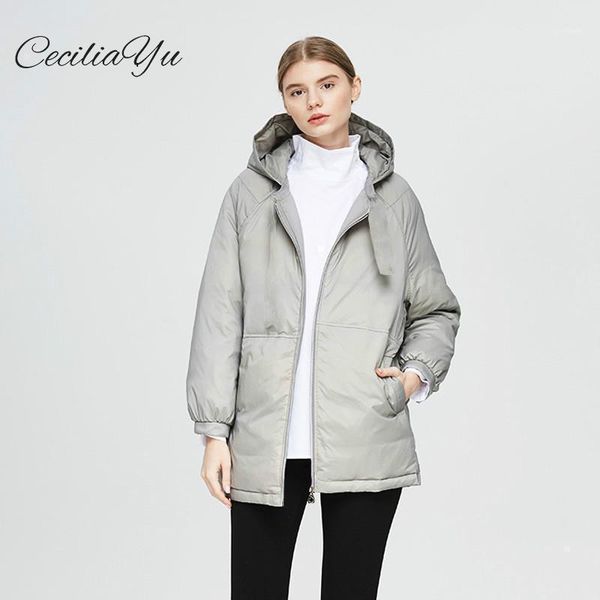 

women's down & parkas 2021 arrival merry cecilia long solid zipper regular standard full white duck jacket woman hooded coat winter1, Black