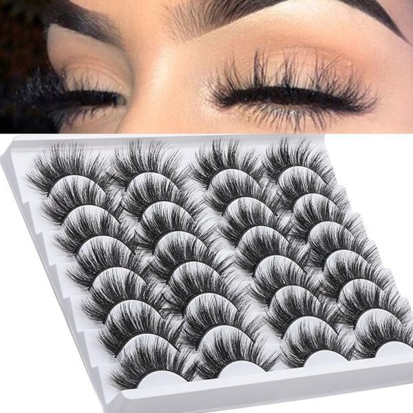 

false eyelashes 14 pairs 3d 8-25mm mink natural dramatic fake long fluffy volume lashes eye extension beauty tools