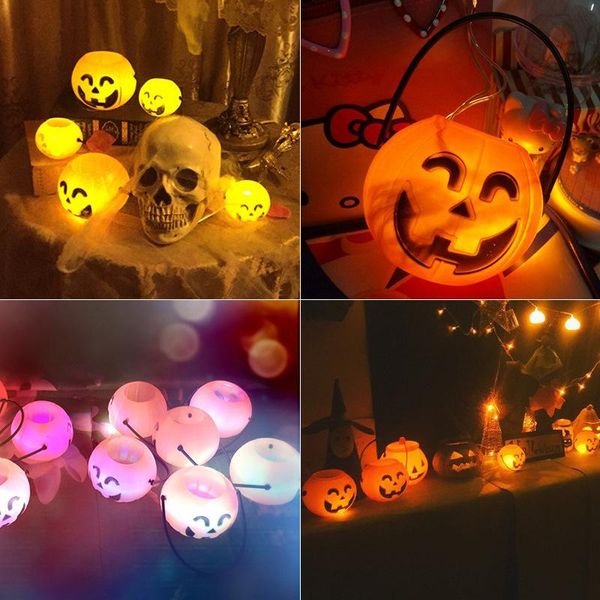 

gift wrap 4pcs halloween pumpkin lamp bucket electronics ghost festival bar party el night venue atmosphere dress up candy